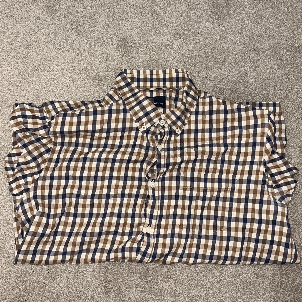 Men s short sleeved aquascutum shirt worn but in Depop