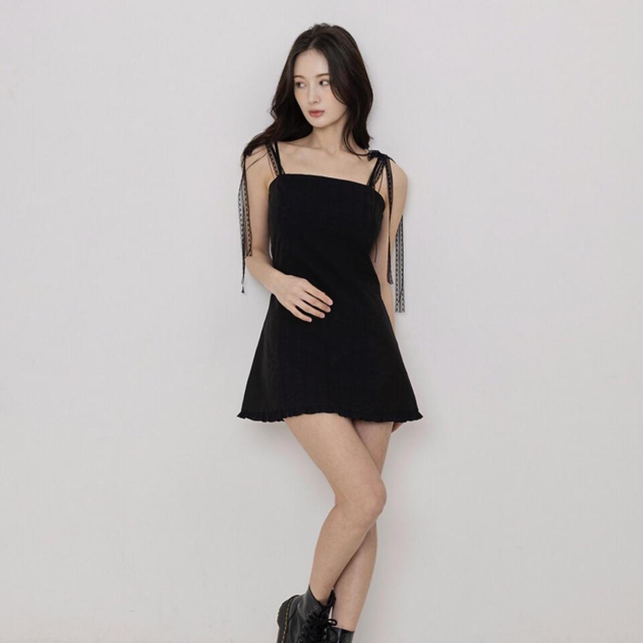 ●Not your rose● Tia dress (Black) Not your rose Wconcept Black Tia mini dress Size | Depop