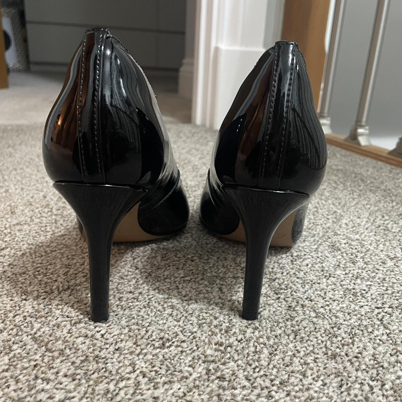 Clarks black patent leather stiletto heal. UK... - Depop