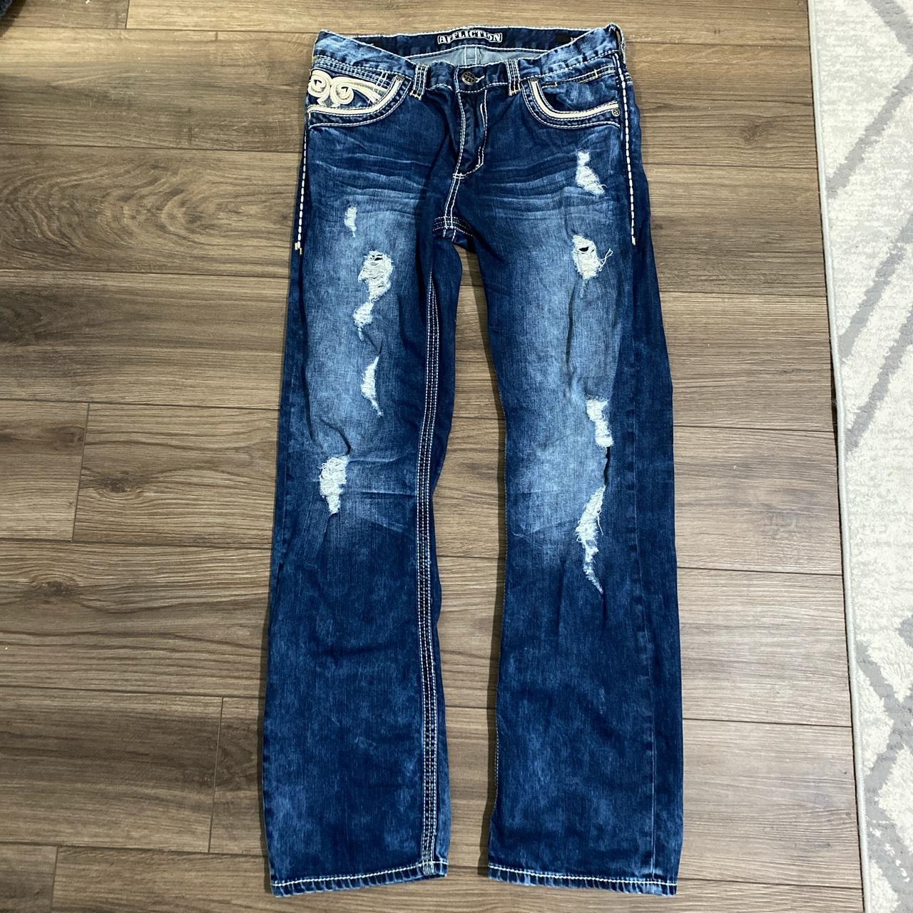 Affliction jeans, missing back button but no flaws... - Depop