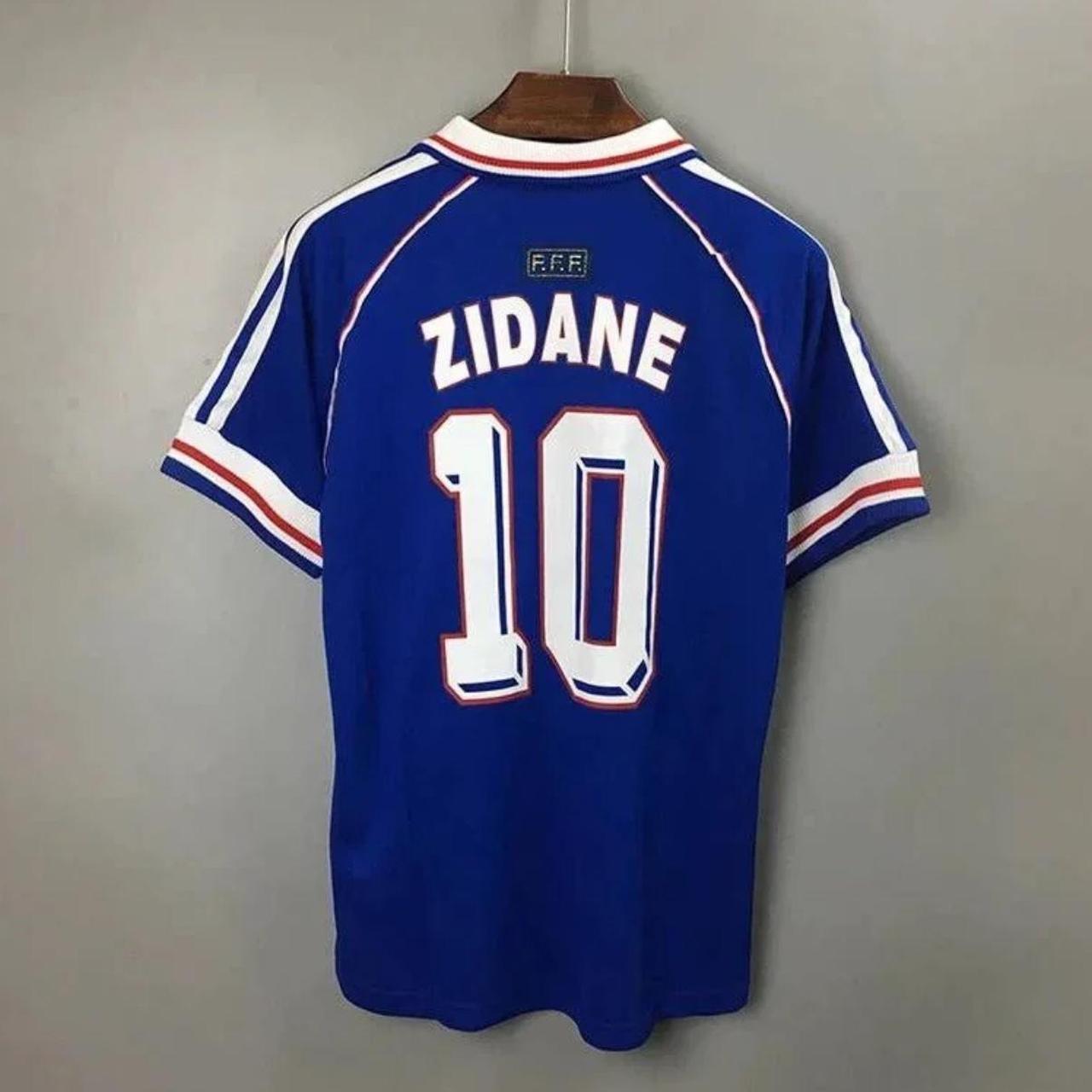 Zidane 10, France 1998 Retro jersey Sizes Small,... - Depop
