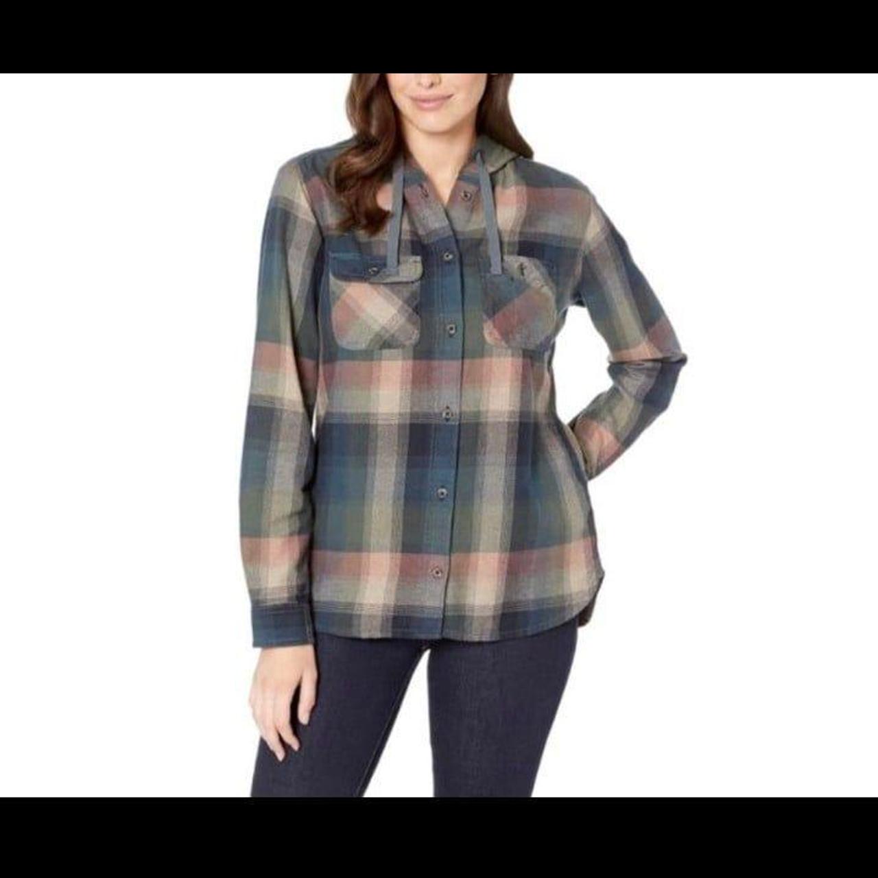 Carhartt women's beartooth hooded flannel shirt hotsell