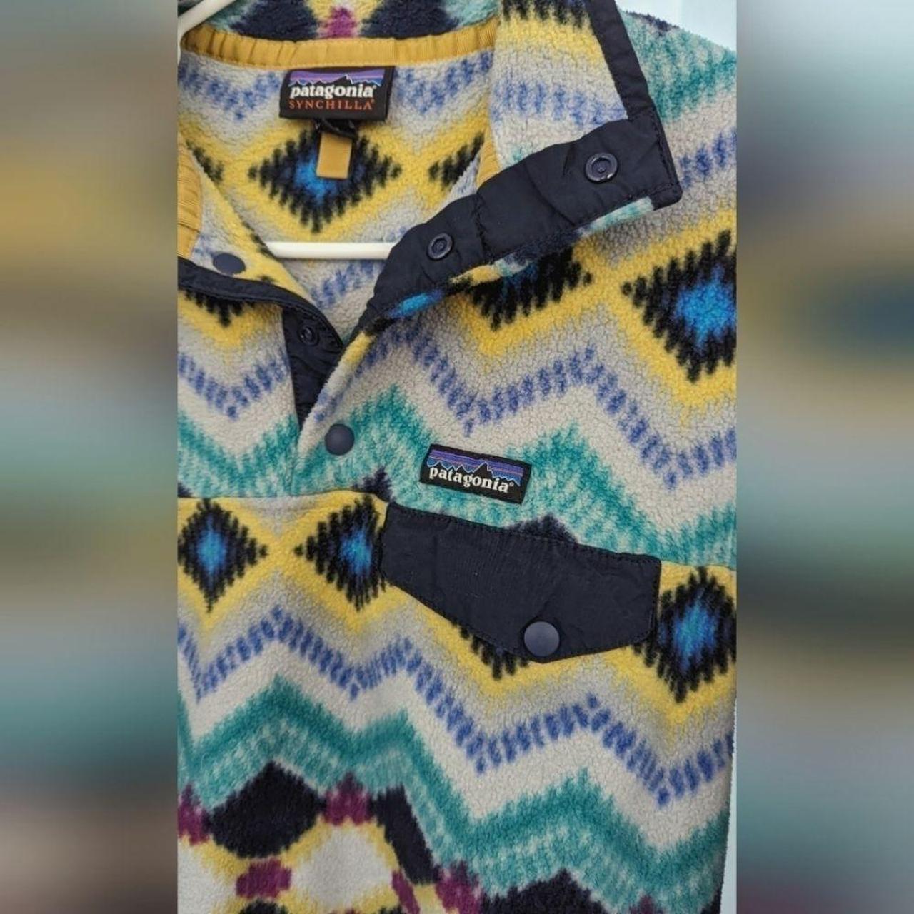 Patagonia aztec pattern synchilla fleece pullover online