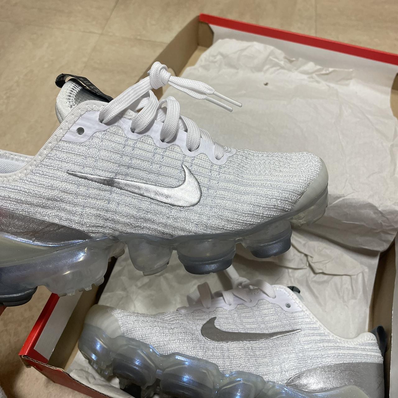 Nike Air VaporMax Flyknit “White Silver” Size Depop