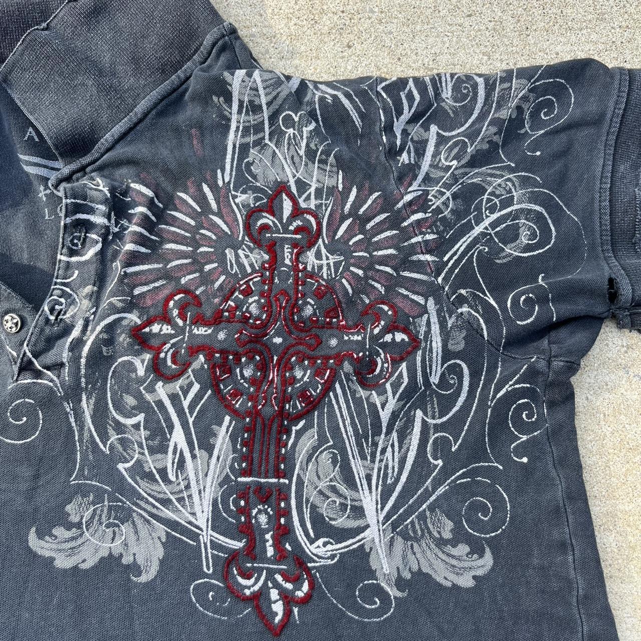 -Affliction polo☠️ -large -beautiful design - Depop