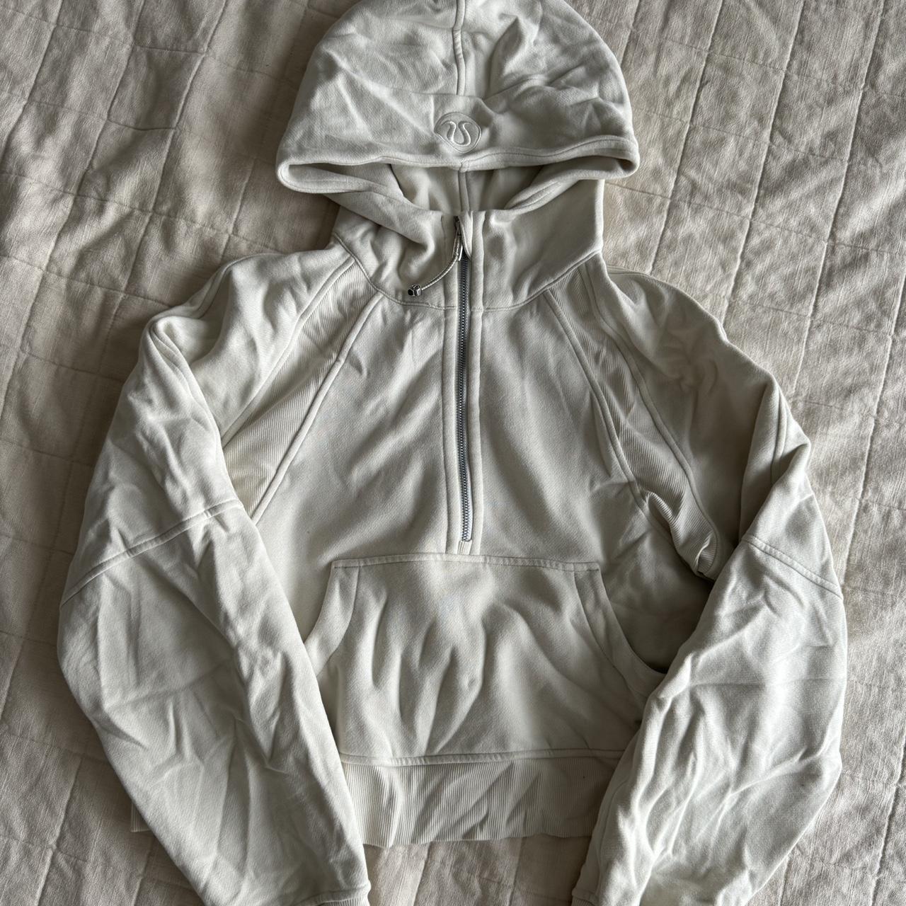 Scuba Oversized HalfZip Hoodie XS/S White Opal Depop