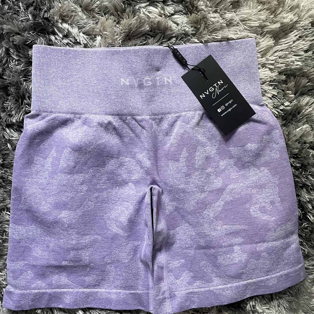 NVGTN camo seamless shorts color lilac size S brand... - Depop