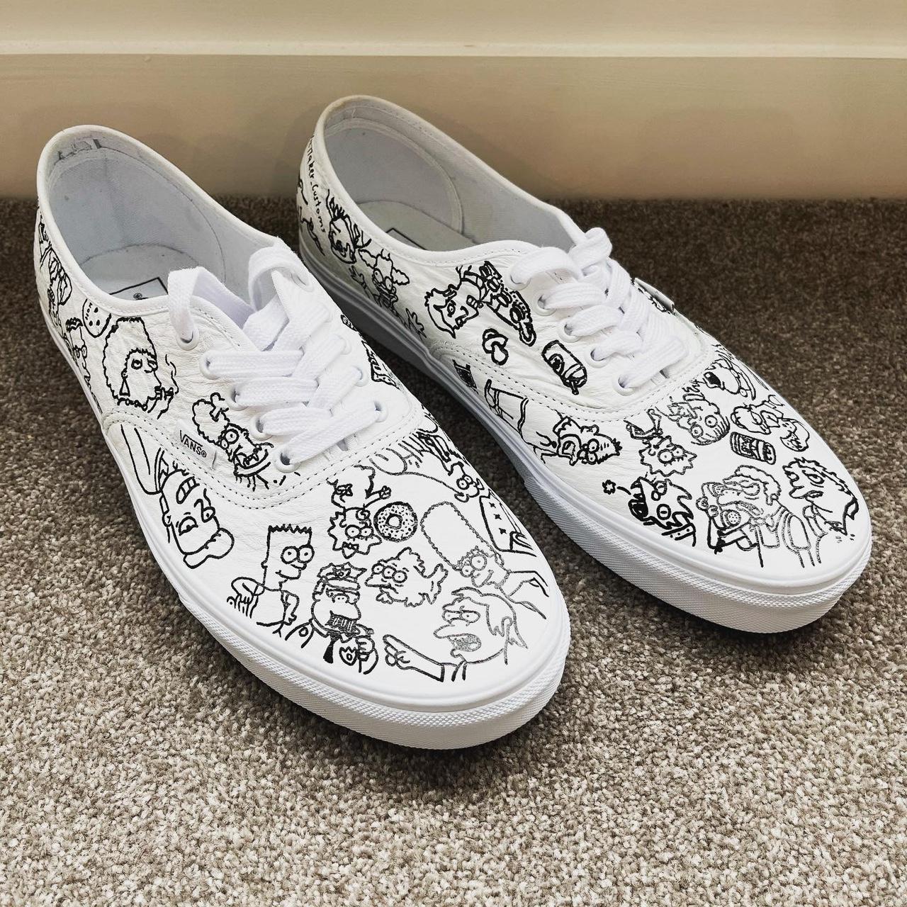 Custom all white vans online