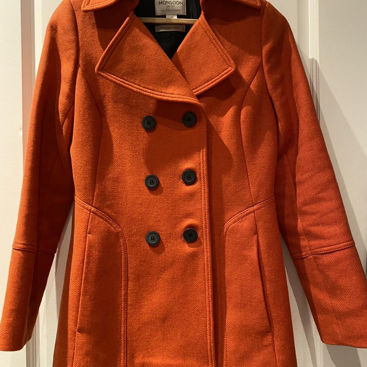 Monsoon 2025 orange coat