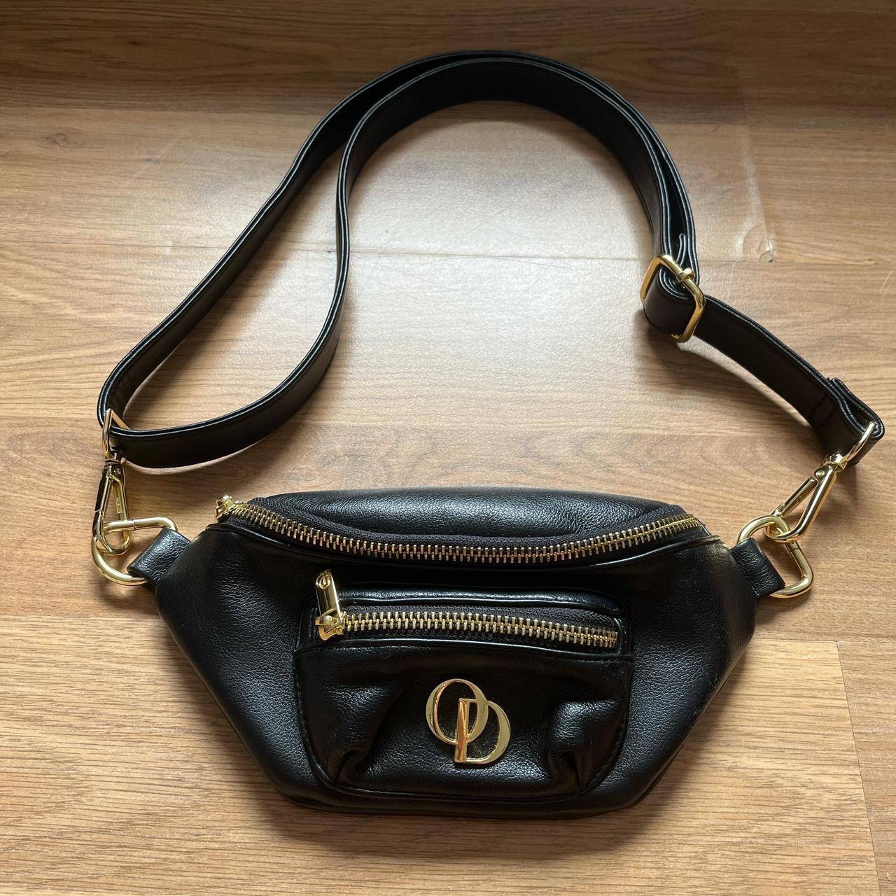 vintage deadstock odolls black and gold fanny pack