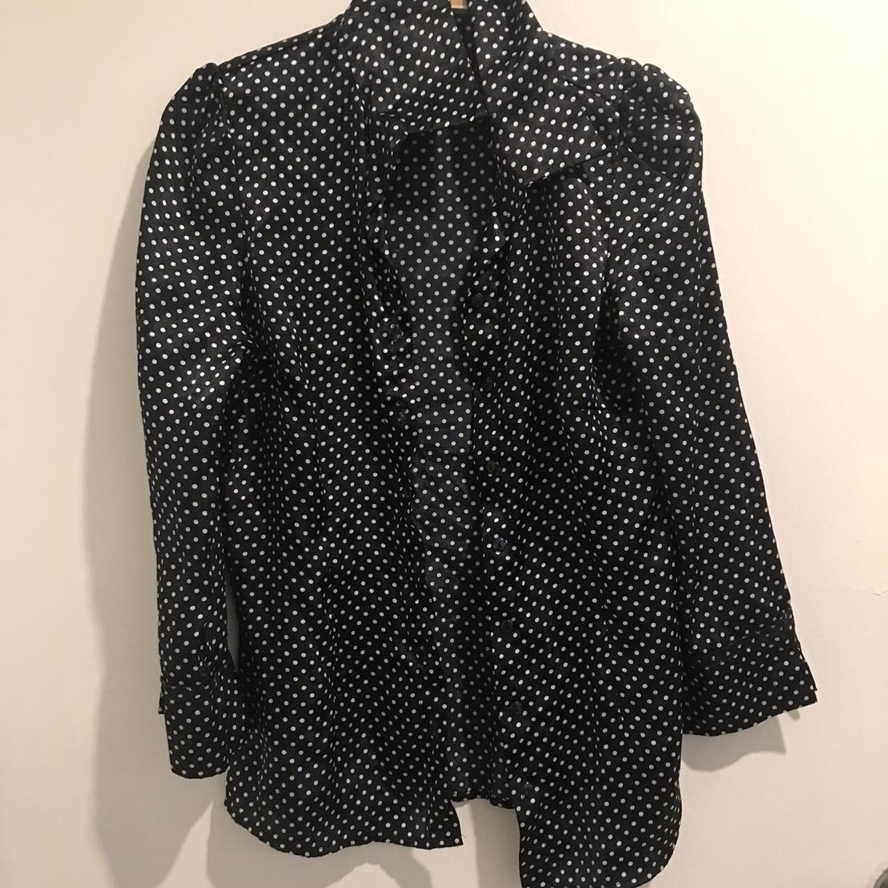 Forever black and white polka dot blouse - Depop