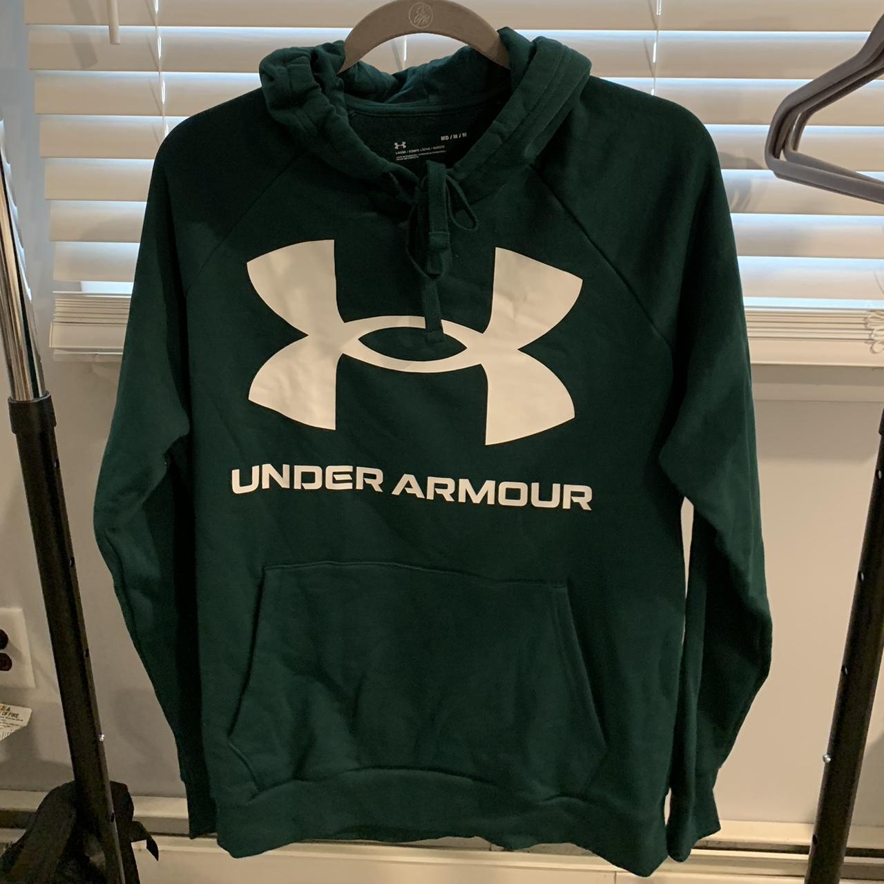 Dark green under armour hoodie - Depop