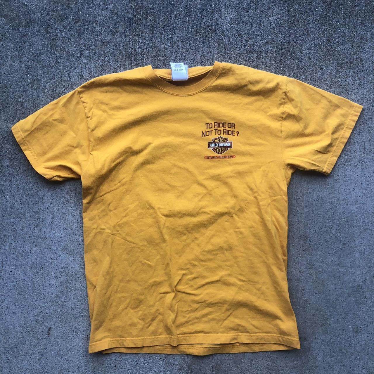 Yellow Harley Davidson Shirt Size L No flaws - Depop