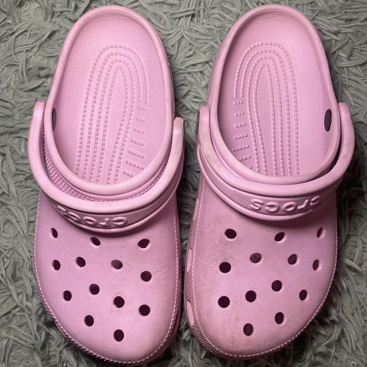 Pink Crocies M 5 W 7 - Depop