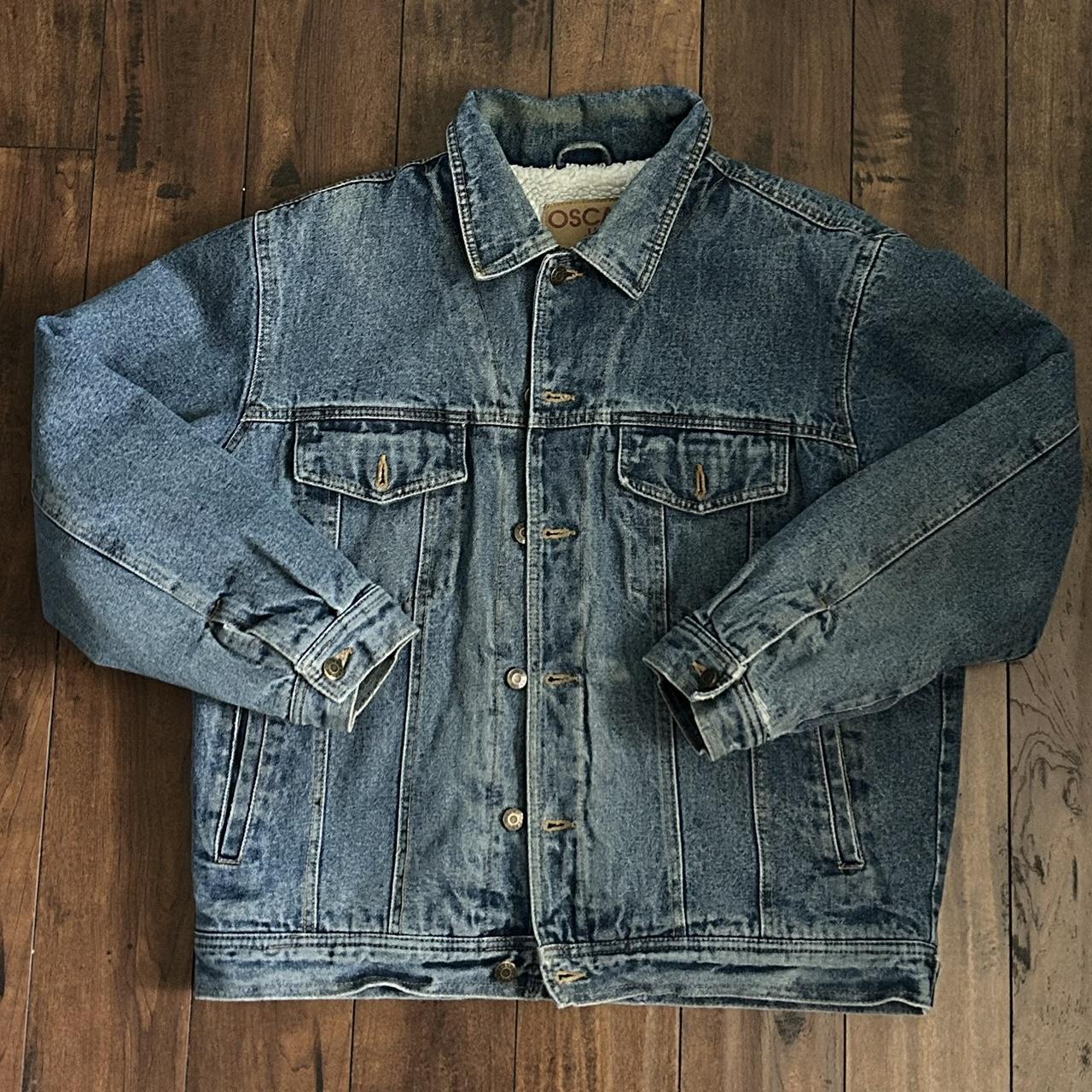 Denim fur-jacket-y2k - Depop