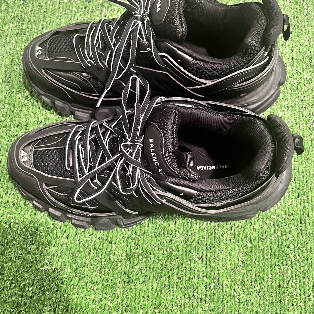 Triple black balenciaga track runner... - Depop