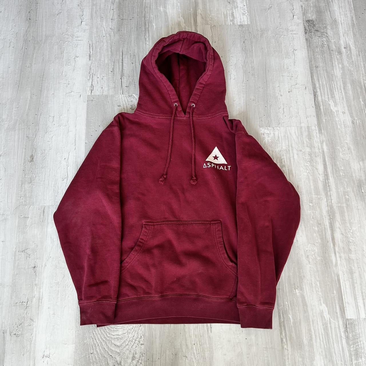 Maroon hoodie with white strings best sale