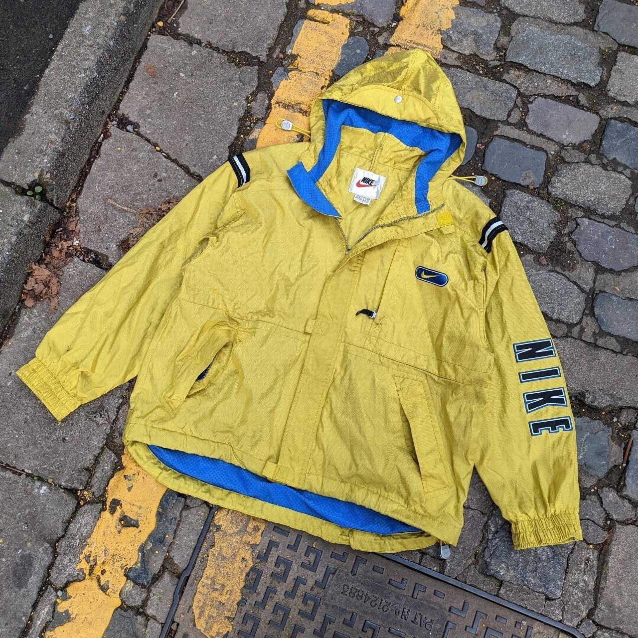 Vintage 90s Nike Jacket Yellow woven nylon outer