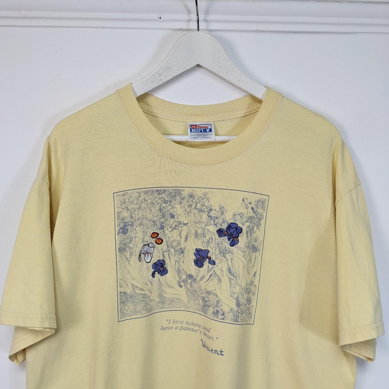 Hanes Men's Yellow and Blue T-shirt | Depop