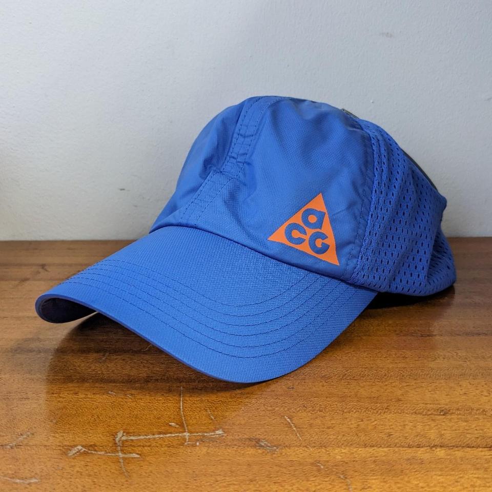 Deadstock 00s Nike ACG cap. Blue with orange printed... - Depop