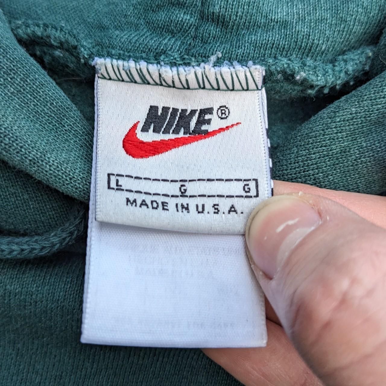 Vintage 90s Nike Hoodie made in USA Forrest Green. | Depop