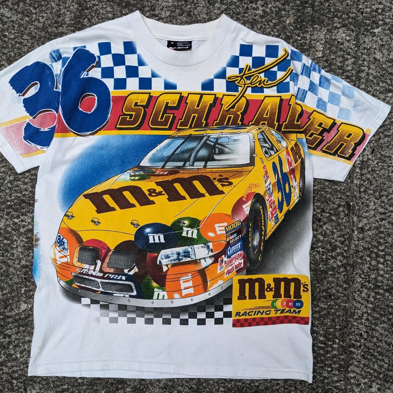 AOP vintage nascar m&m’s purchases shirt