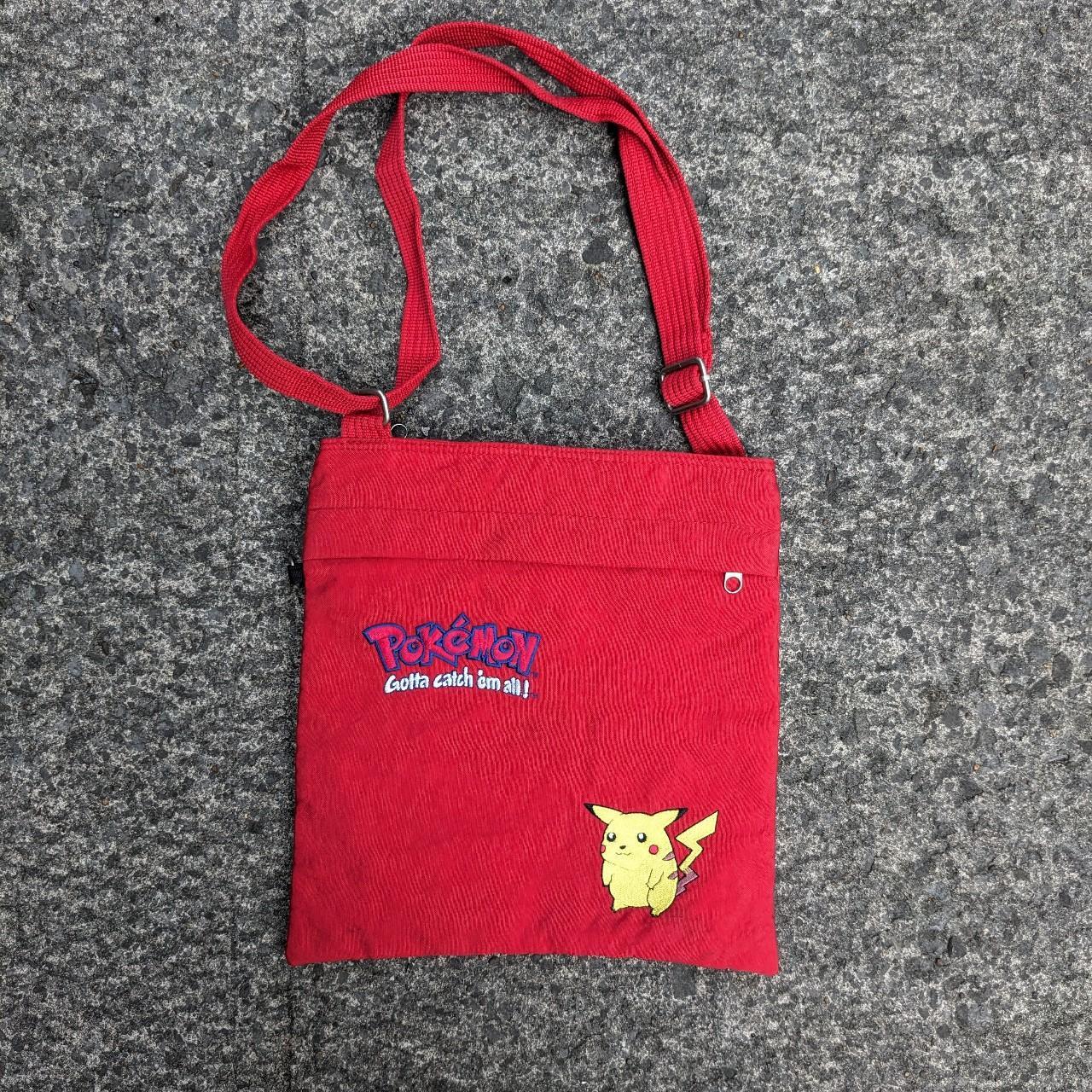 Vintage 90s Pokemon Nylon Side bag crossbody. Red