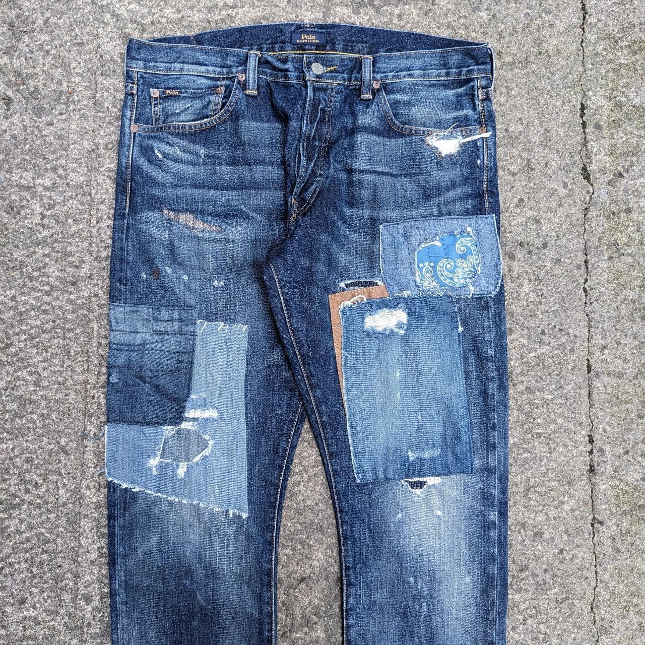 Polo Ralph Lauren patchwork jeans sashiko style