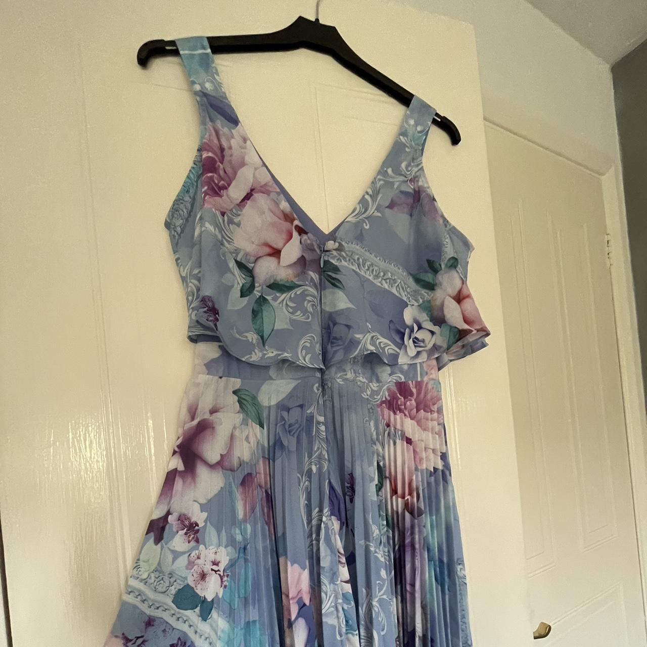 Light blue floral Lipsy dress. Worn once. - Depop