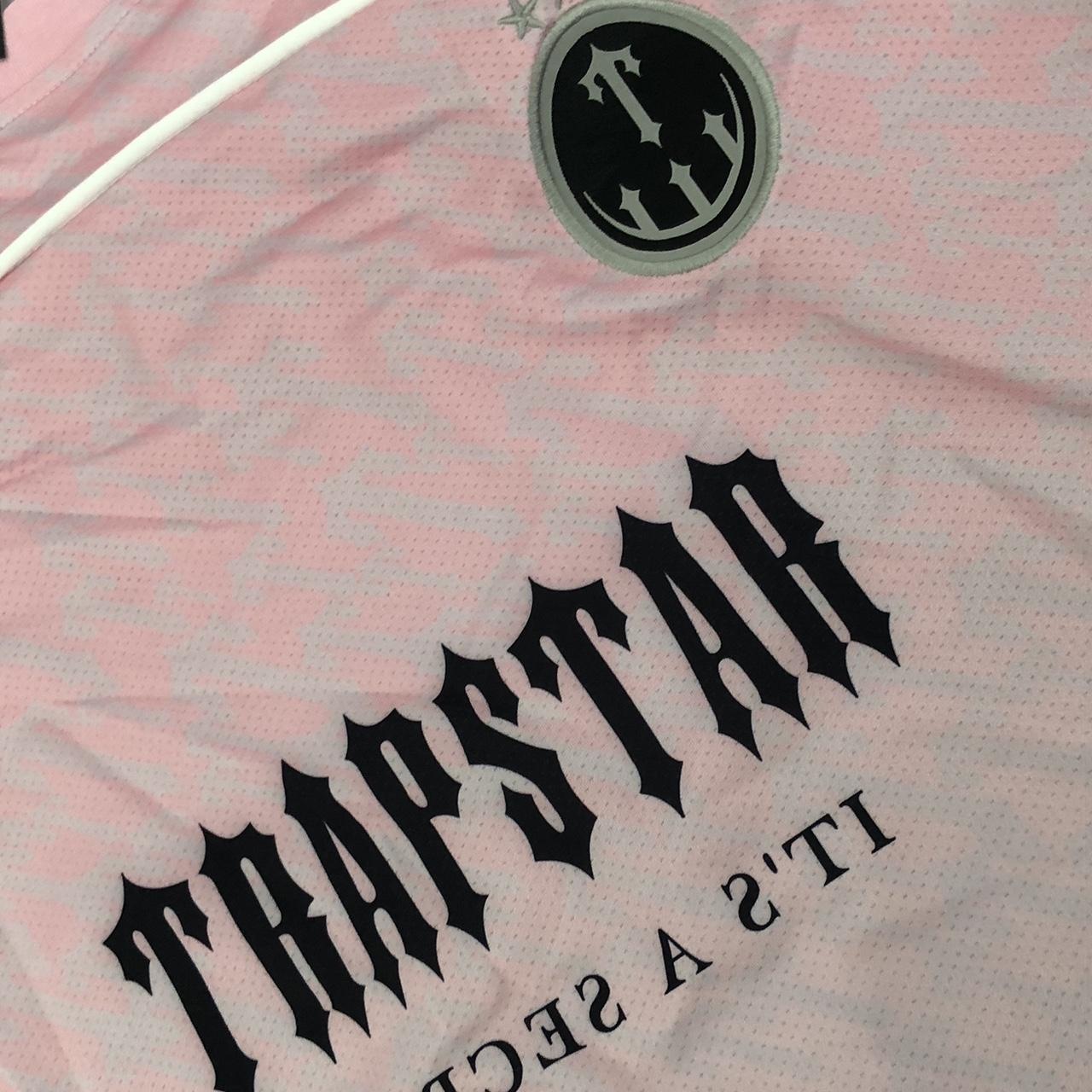 Trapstar football jersey -small -brand new -pink... - Depop