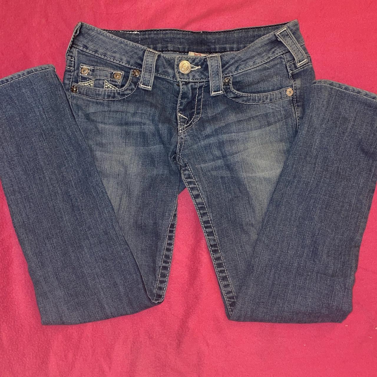 True religion low rise skinny jeans Embroidered... - Depop