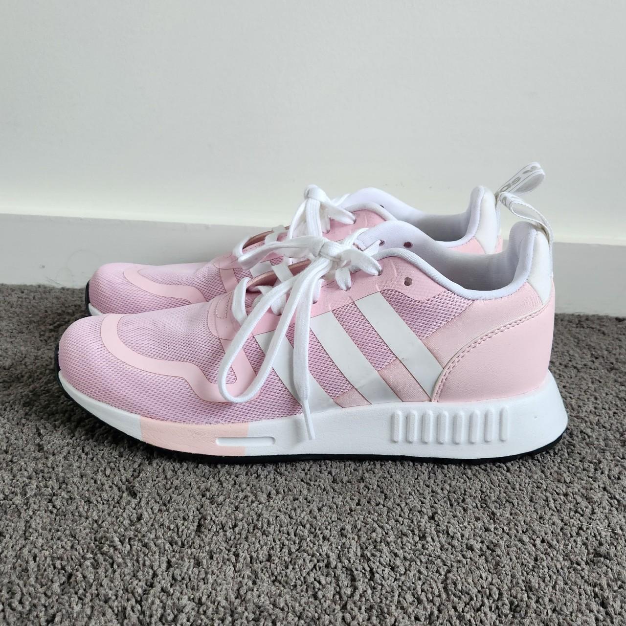 Adidas pink and white sneakers. Size 8 AU/US Though... - Depop