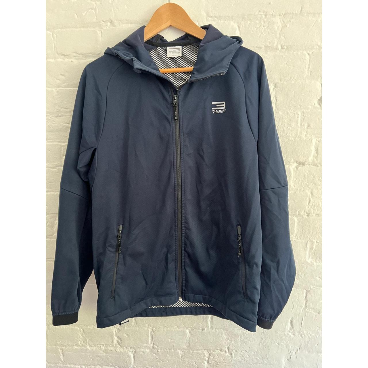 Navy Jack Jones Tech Running Jacket Water. Depop