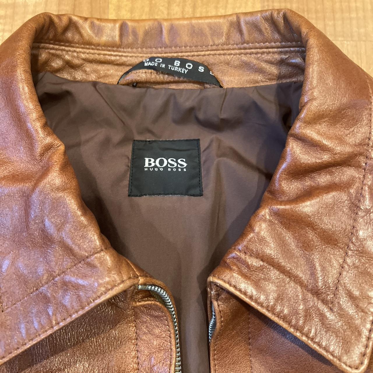 HUGO BOSS FRENCH NAPPA LAMB LEATHER JACKET EXCELLENT - Depop