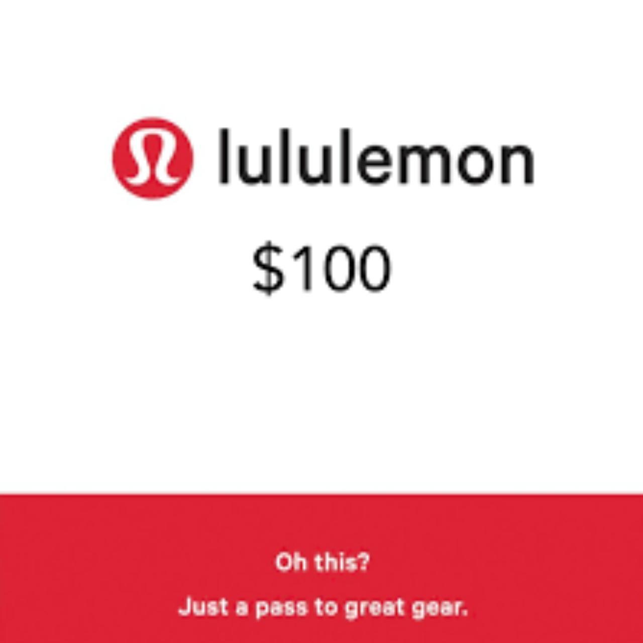 Lululemon $100 Gift Card. Can send actual card or... - Depop