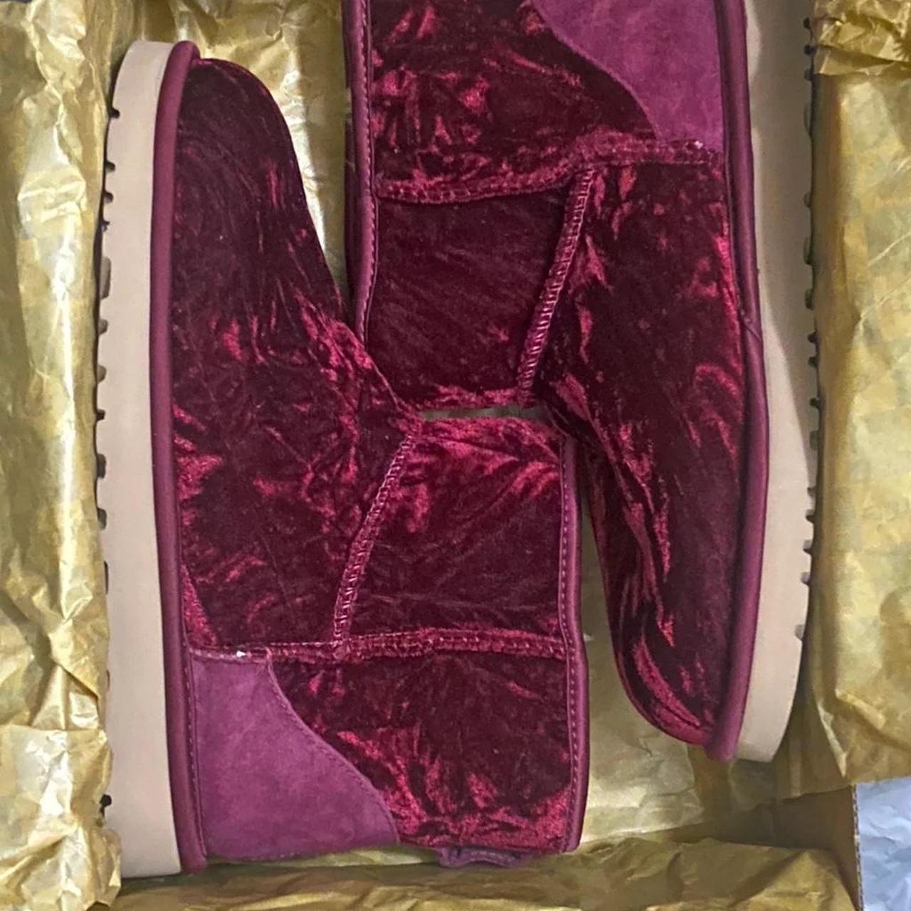 Burgundy uggs velvet hotsell