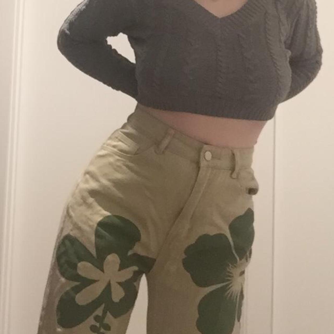 Floral GreenandBrown CIDER Cargo Pants Size M... Depop