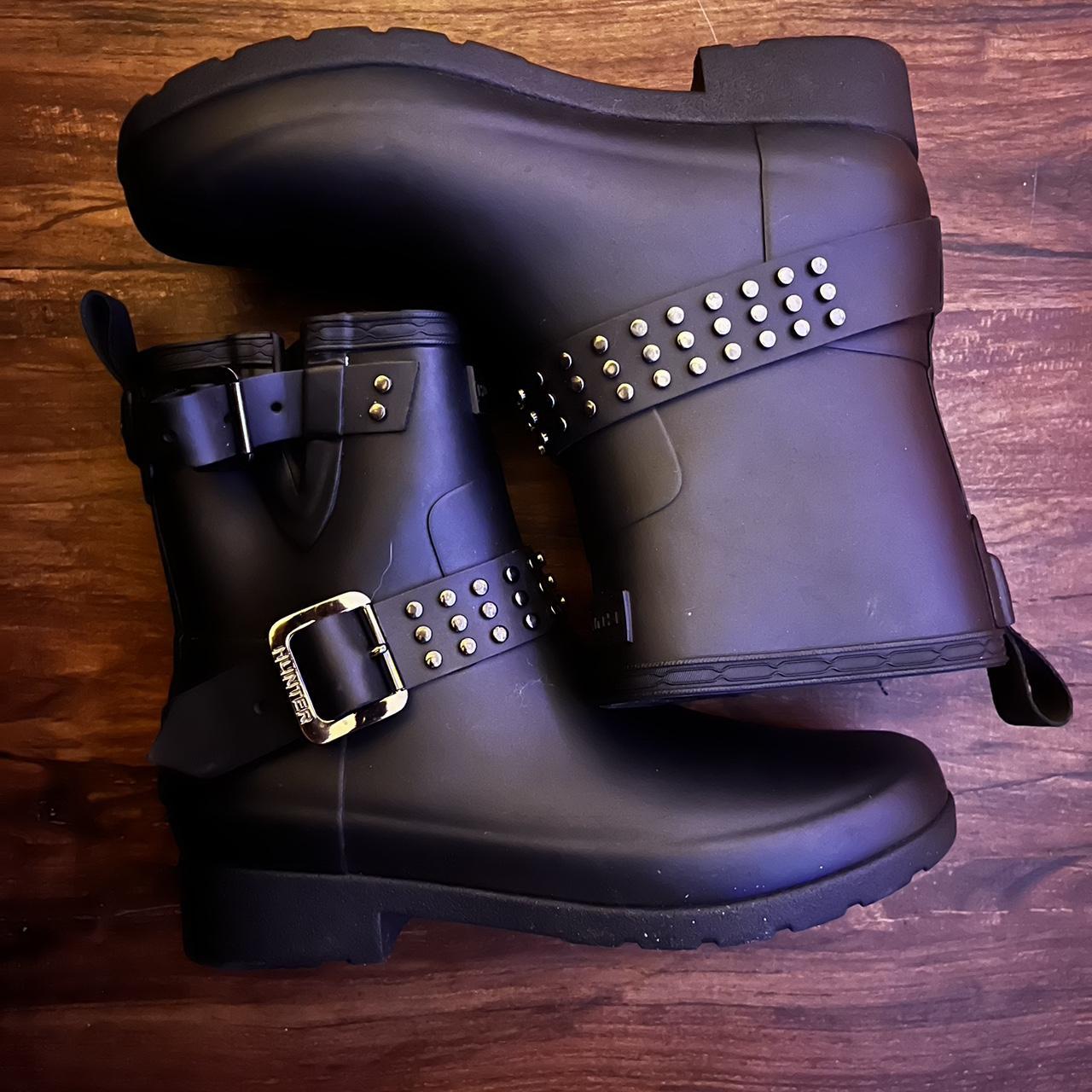 Women's refined studded biker on sale boots