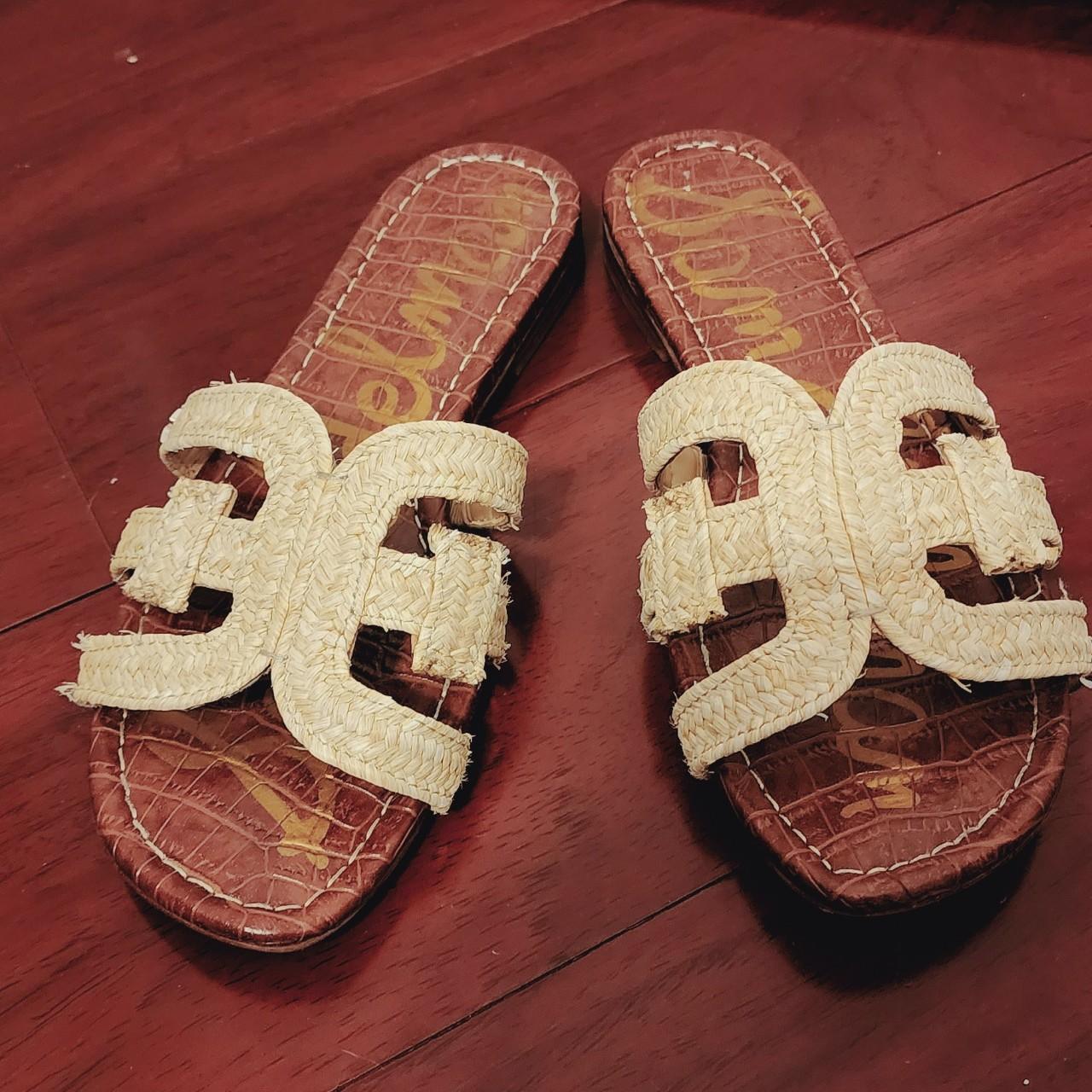 Sam Edelman Beckie Natural Raffia Slides Size 6 Womens Depop