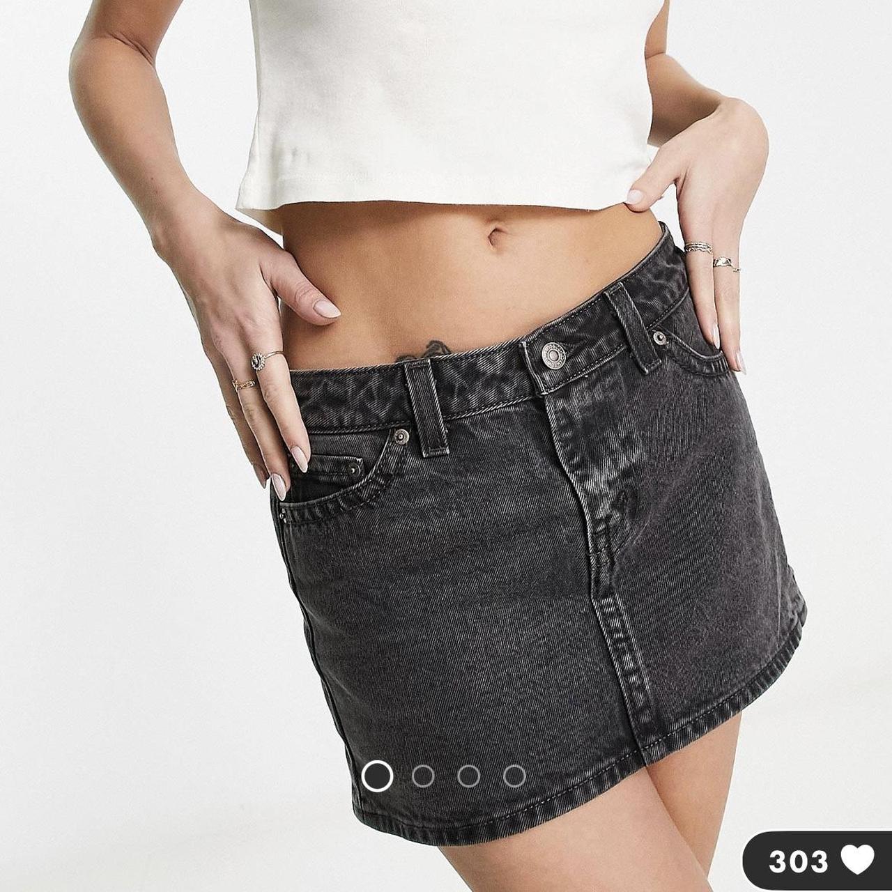 Levi’s washed black denim mini skirt Would