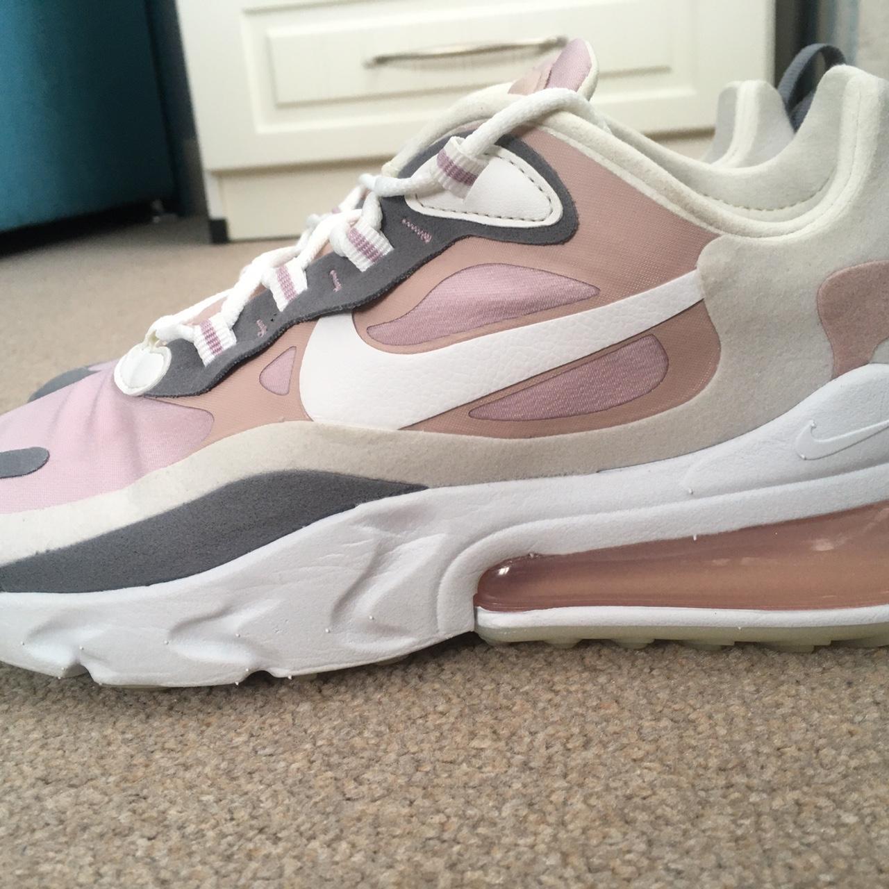 Ladies Nike Air Max 270 React Trainers Plum Chalk Depop