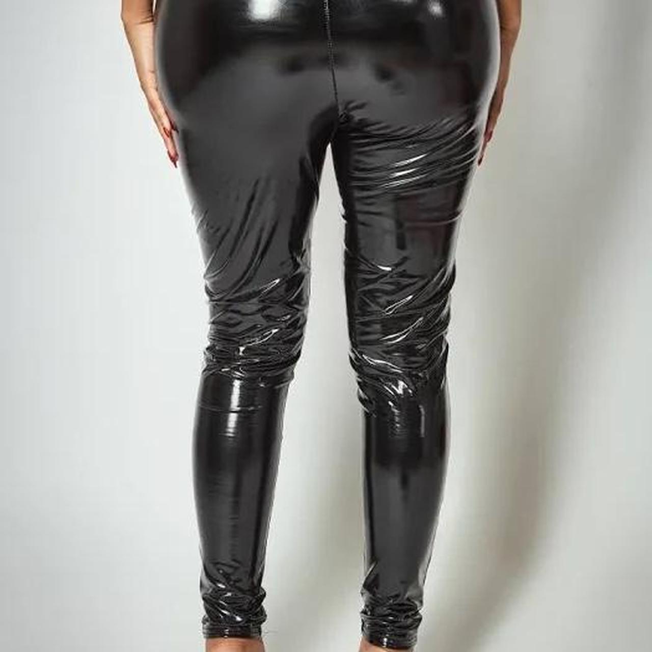 Pretty Little Thing, Black Vinyl Pants, Women’s