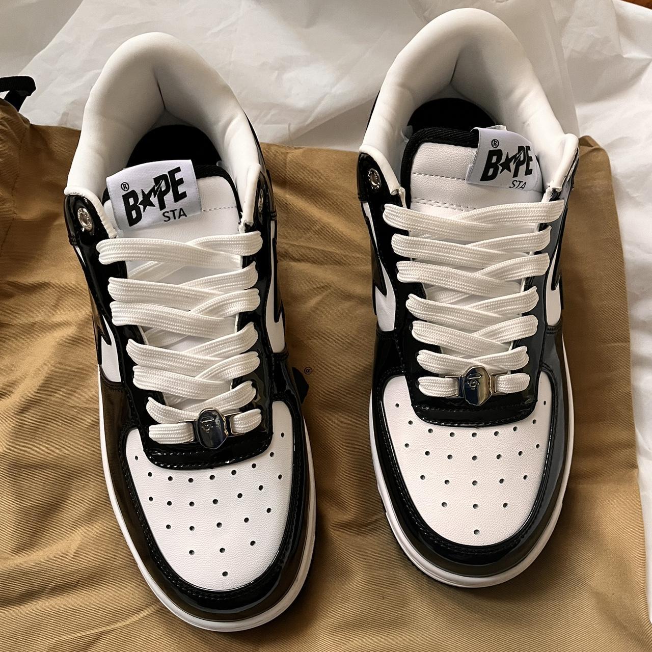 brand new Bapestas Black and white Size Men’s... - Depop