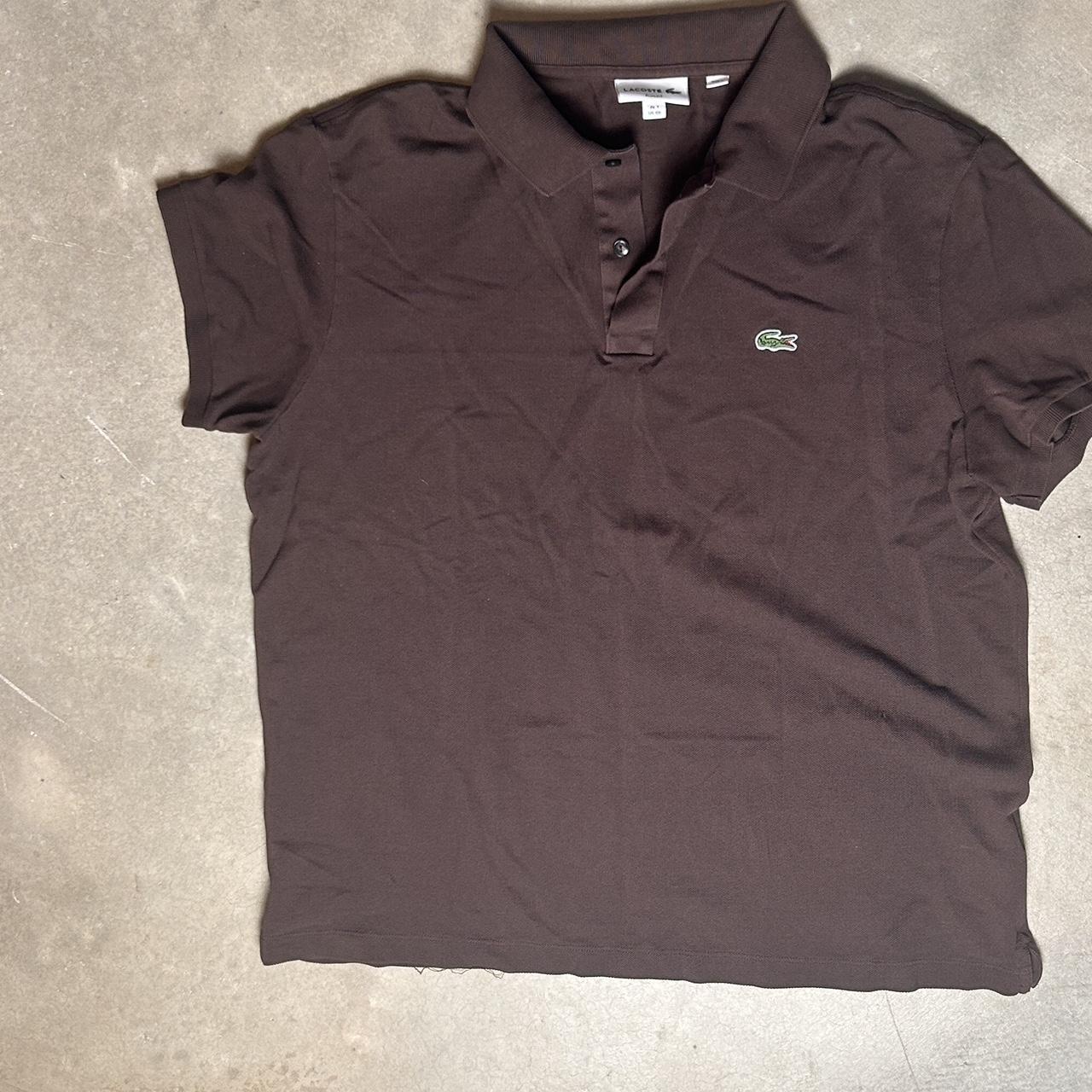 Lacoste chocolate brown polo shirt best sale