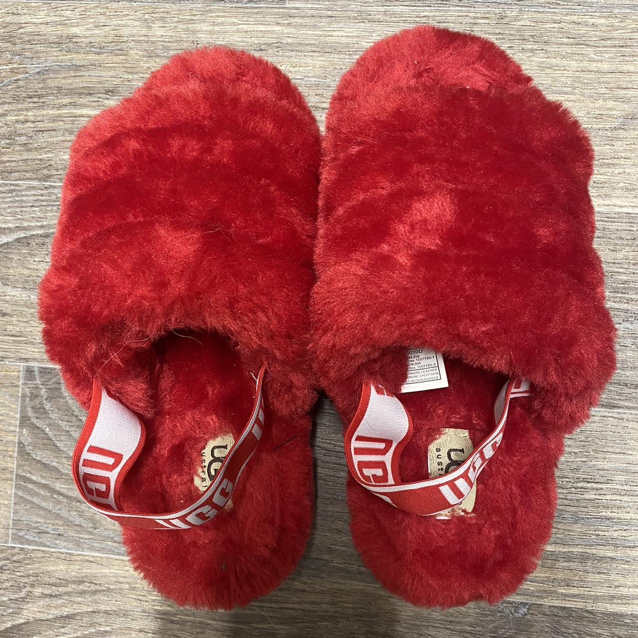 Red Ugg slippers Excellent condition Size 6.5 but... - Depop