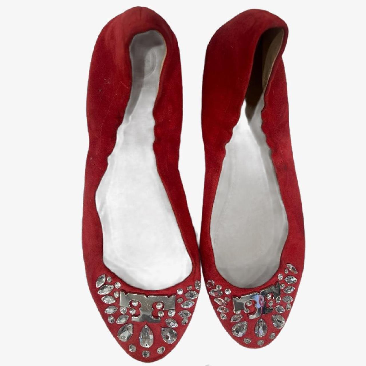 Tory Burch Delphine Red Crystal Ballet online Flats