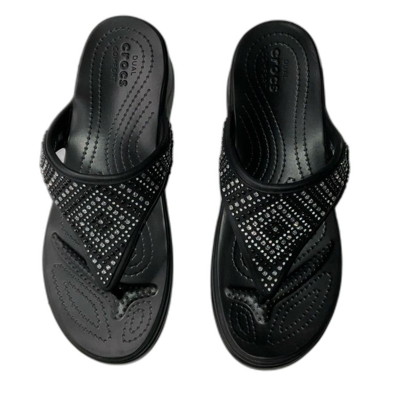 Crocs Women's Sanrah Diamante Wedge Flip Flop Sandal | Wish