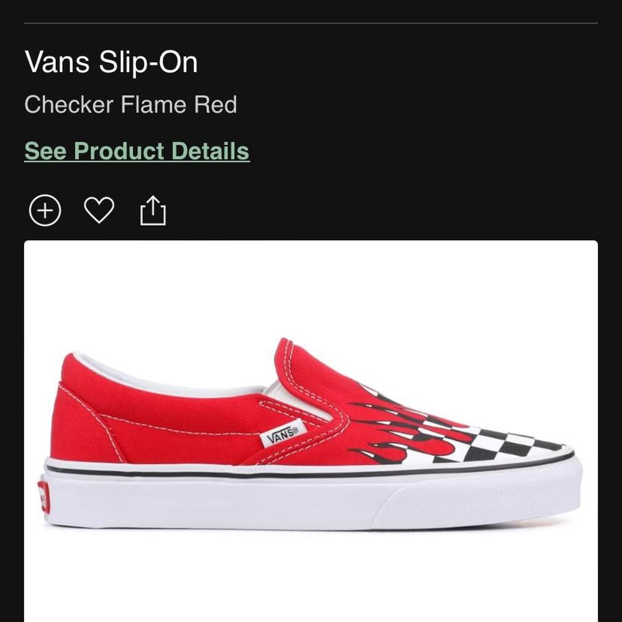 Checker Flame Red Slip on Vans. Wore maybe twice and