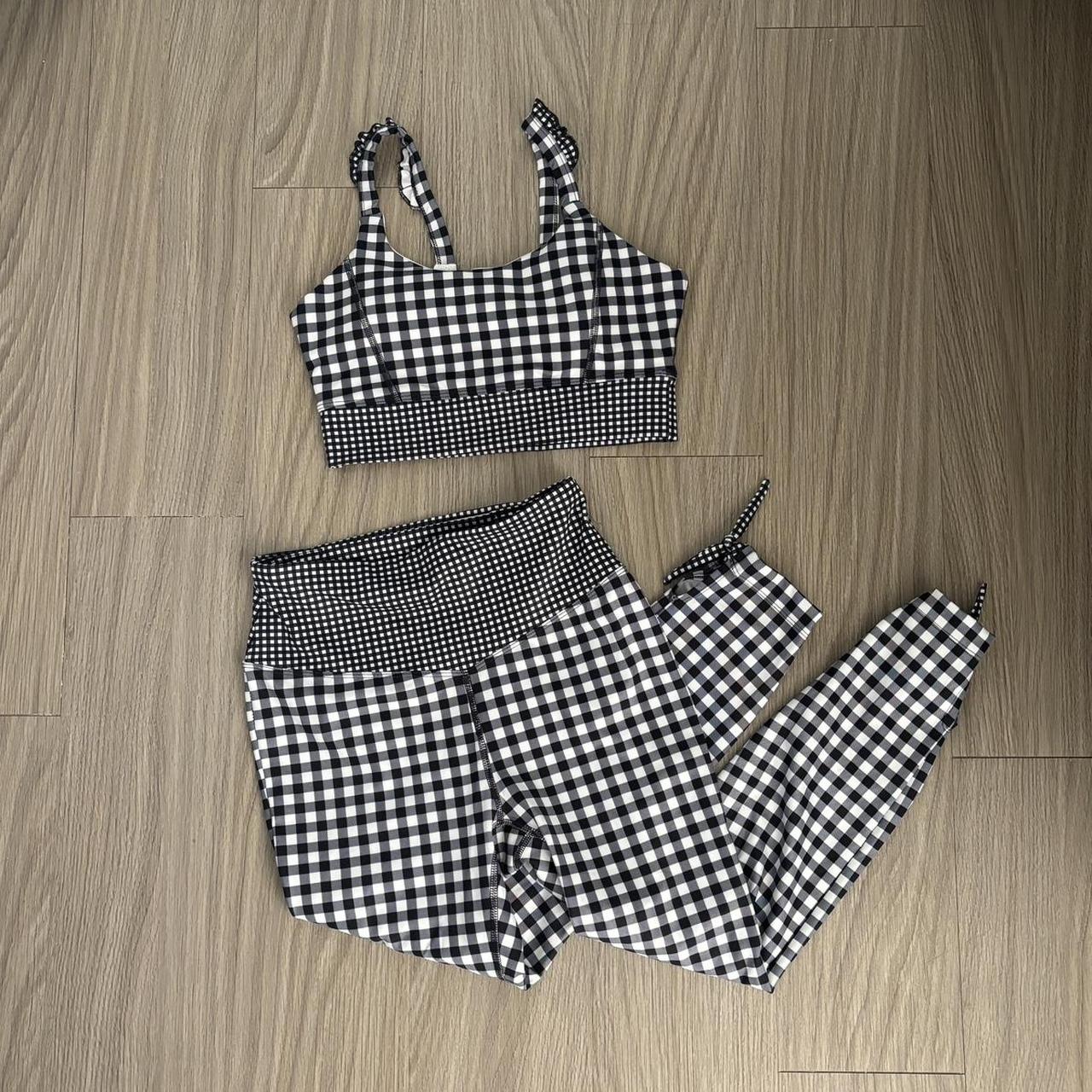 Marshall’s gingham workout set sports bra and - Depop