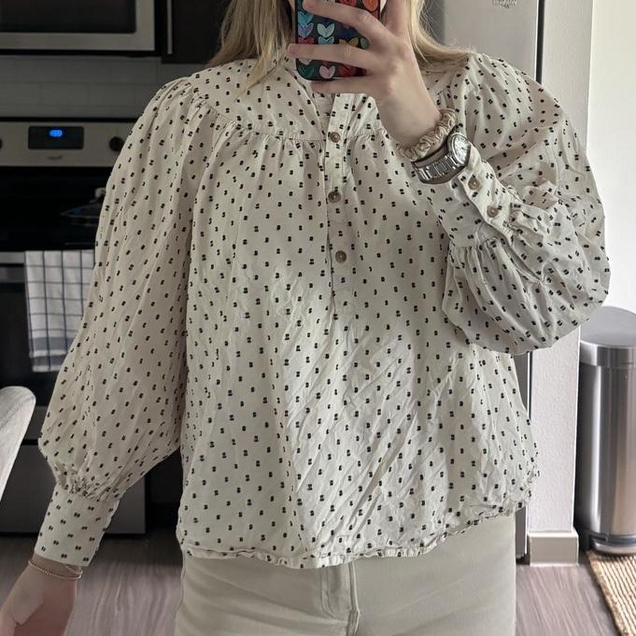 Old navy cream and black polka dot blouse with